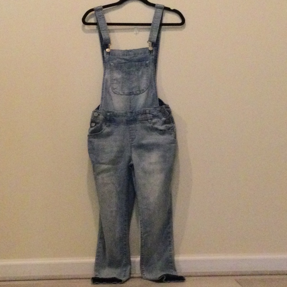Light Wash Denim Overalls - Women